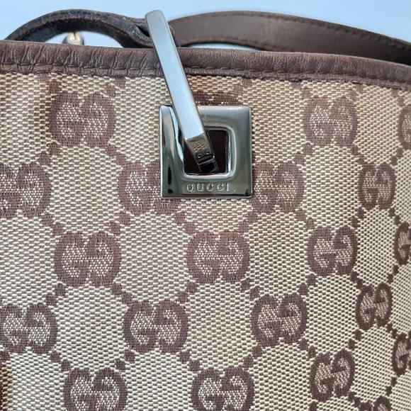 Gucci GG Monogram Brown Canvas Small Tote Shoulder Bag - Picture 8 of 14